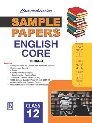 cover image of Comprehensive Sample Papers English Core XII (Term-I)